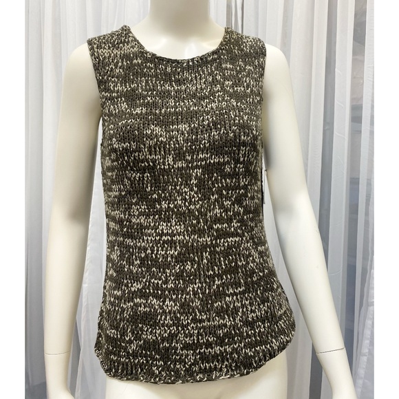 Liz Claiborne Tops - Liz Claiborne Olive Green Open Knit Tank Top